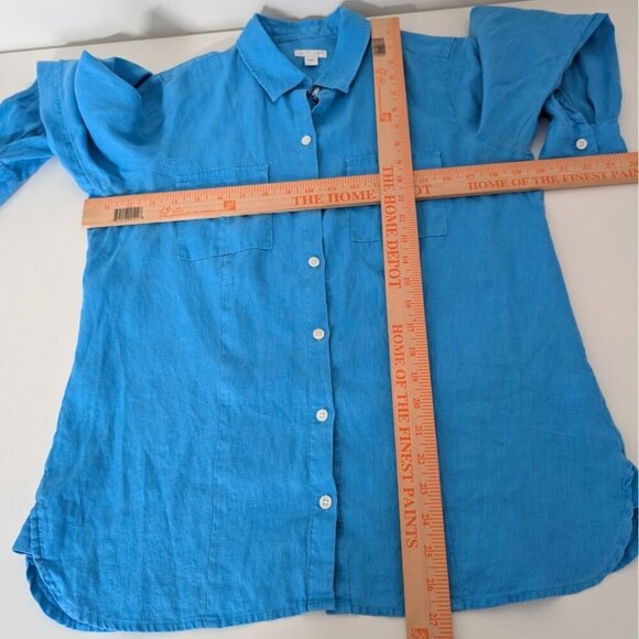 J Jill Shirt Love Linen Oversized Shirt Womens Size Small Lagenlook Beach Boho - Picture 7 of 9